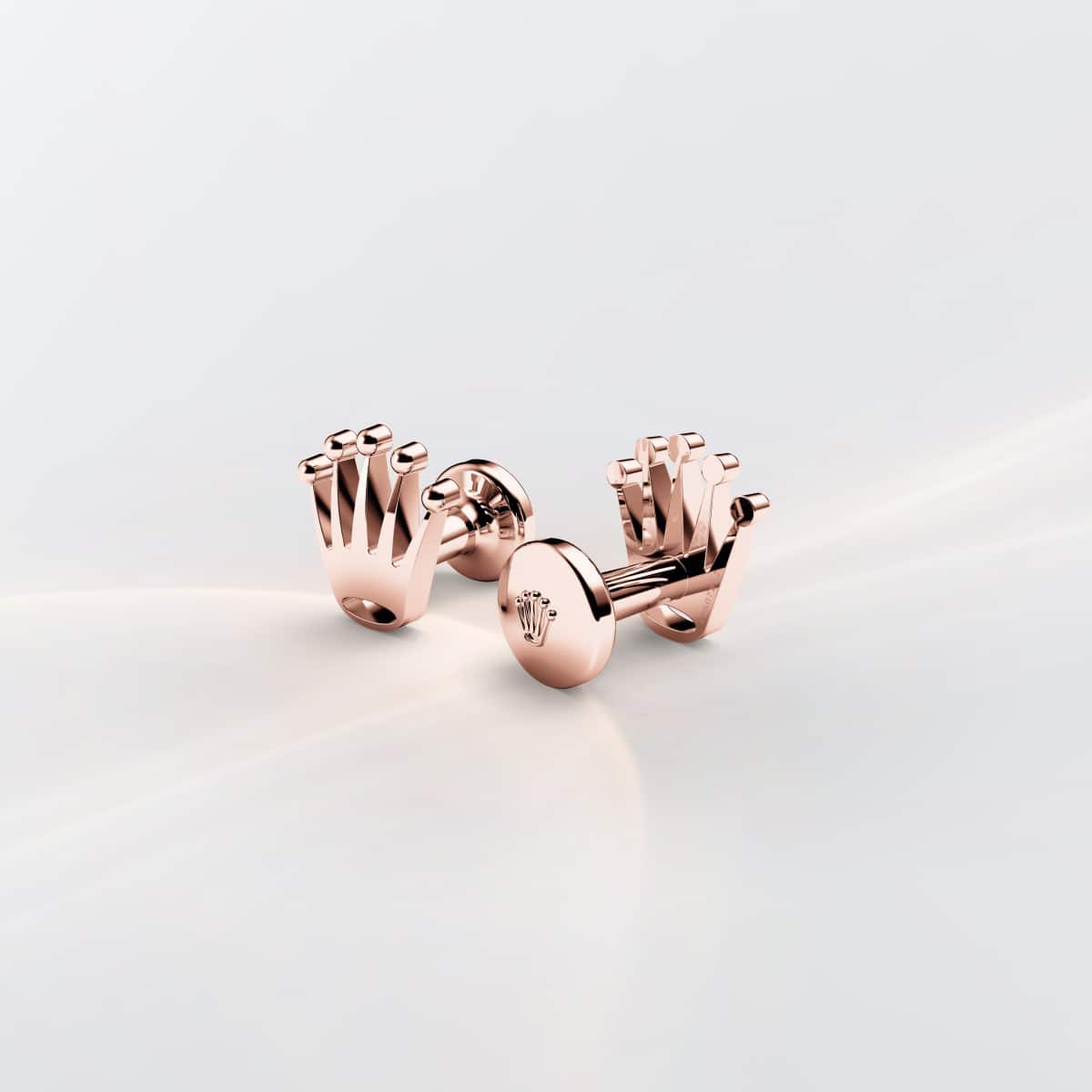 Rolex ‘Crown’ cufflinks in Everose gold, A1015 at Cufflinks 