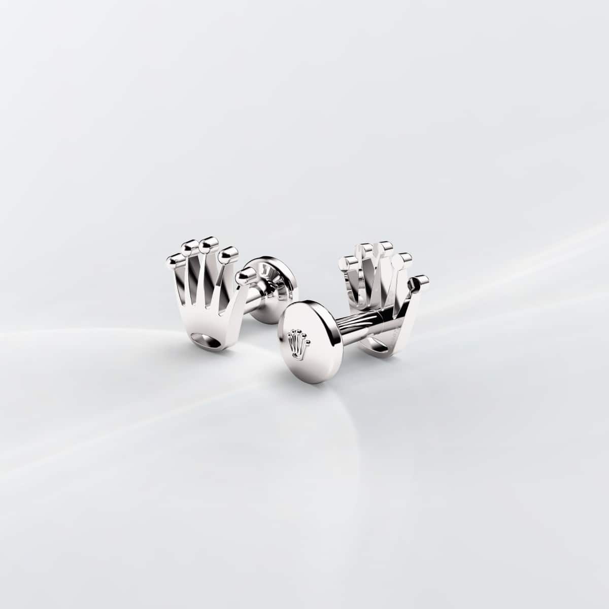 Rolex ‘Crown’ cufflinks in White gold, A1019 at Cufflinks 