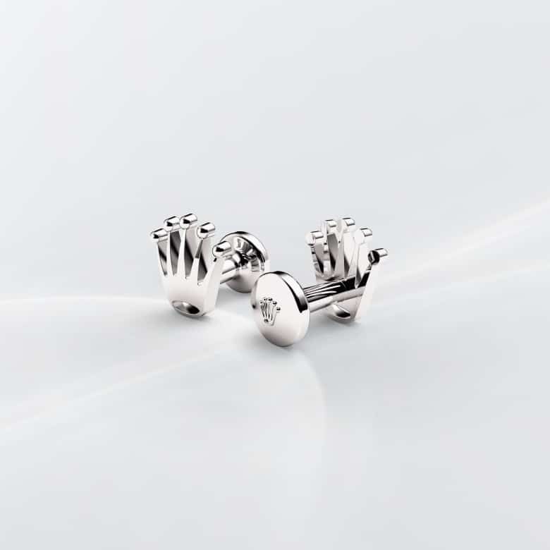 Rolex ‘Crown’ cufflinks in White gold, A1019 at Cufflinks