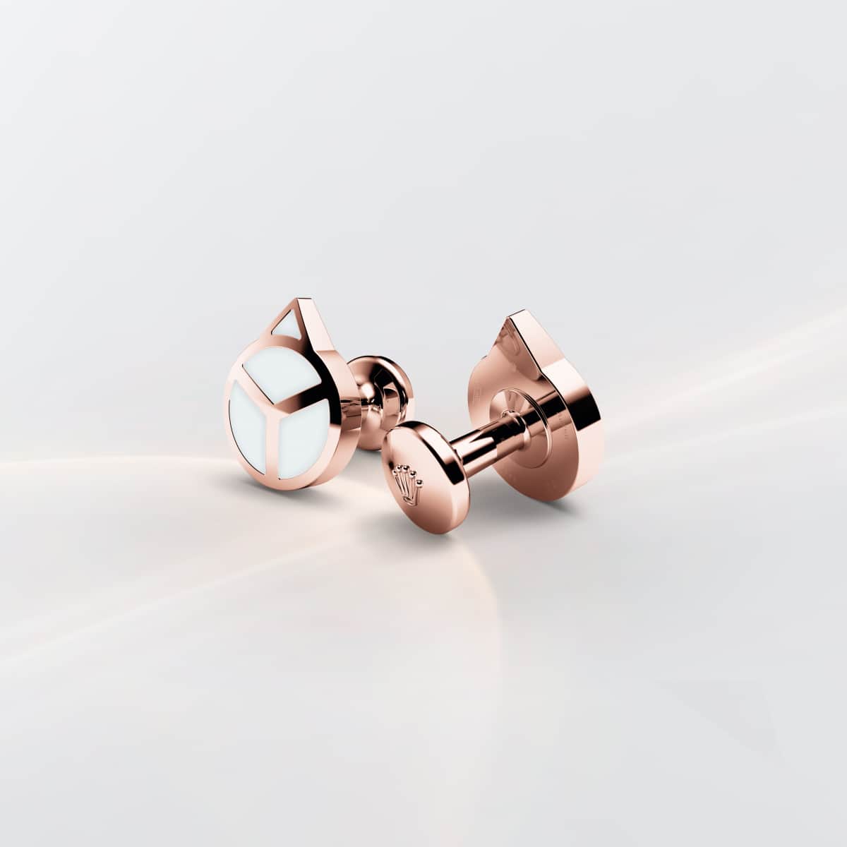 Rolex ‘Hand’ cufflinks in Everose gold and luminescent material, A1025 at Cufflinks 