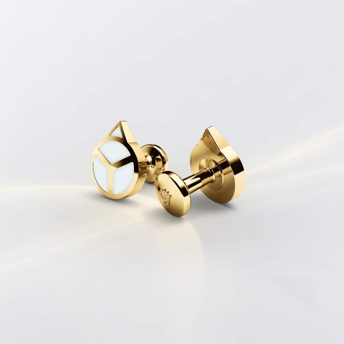 Rolex ‘Hand’ cufflinks in Yellow gold and luminescent material, A1028 at Cufflinks 