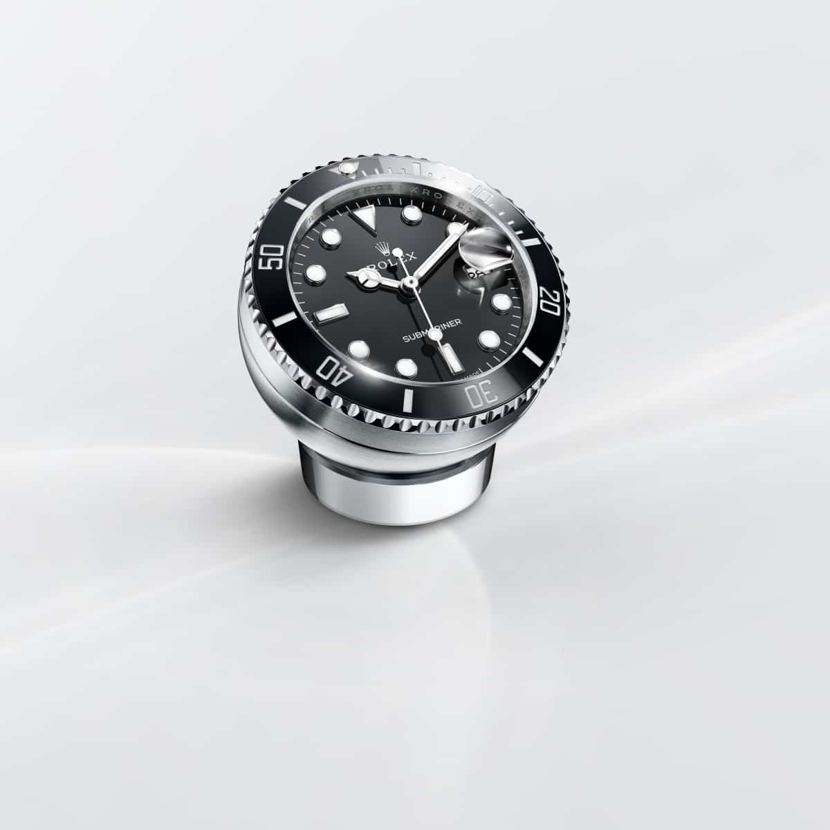 Rolex Submariner Date desk clock in Stainless steel, c909010ln-0001 at Kapoor Watch Co. 