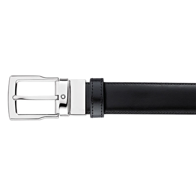 Rectangular Cut Shiny Palladium Finish Pin Buckle Belt