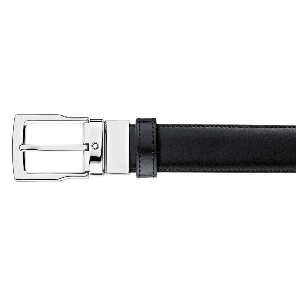 Rectangular Cut Shiny Palladium Finish Pin Buckle Belt