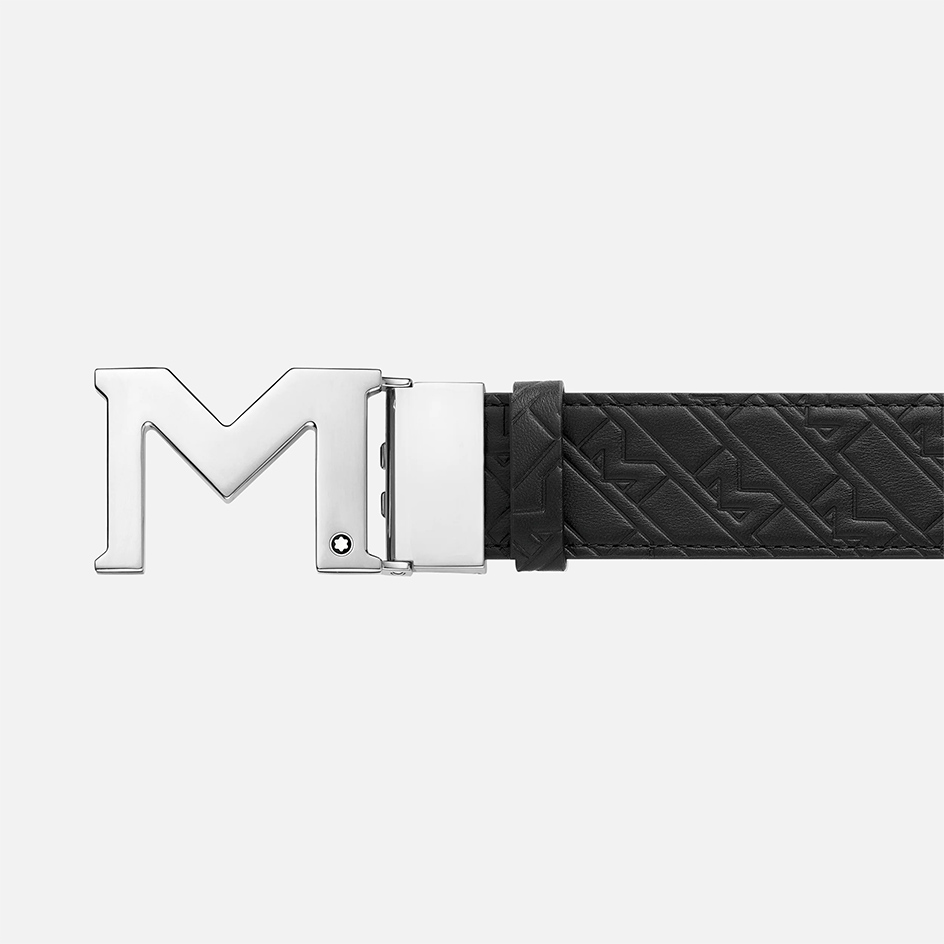 M Buckle Black/Blue 35 mm Reversible Leather Belt