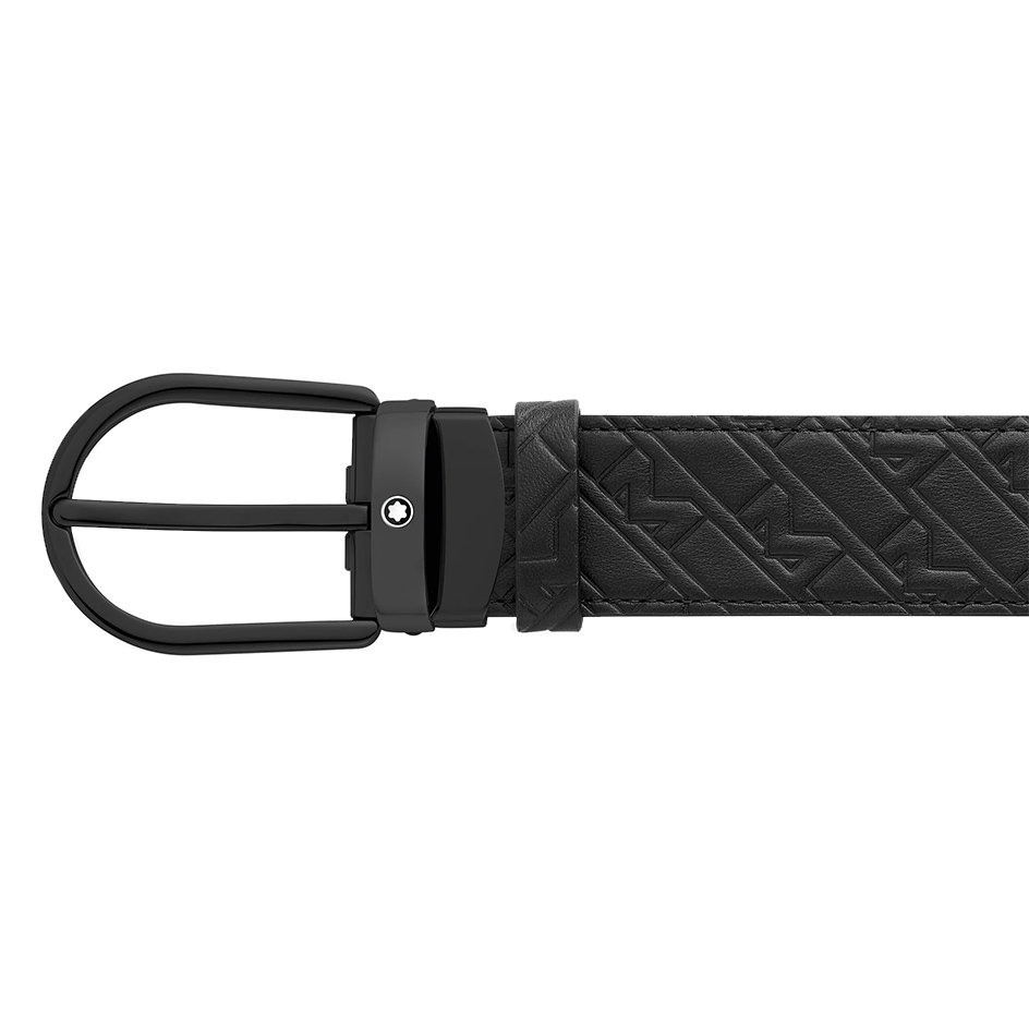 Horseshoe Buckle Black 35 mm Leather Belt