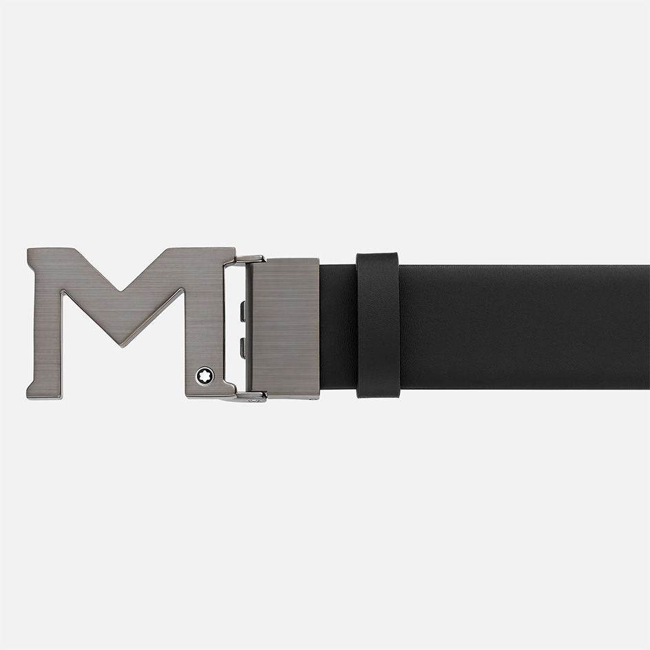 M Buckle Black 35 mm Leather Belt