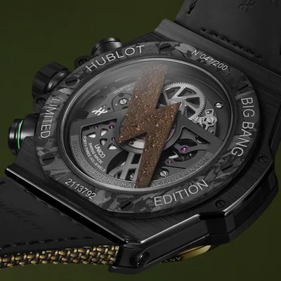 Hublot Big Bang Reloaded Usain Bolt Ceramic Carbon - Model No. 421.CQ.1140.NR.USB26