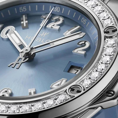 Hublot Big Bang One Click Steel Coal Blue Diamonds - Model No. 485.SX.717B.RX.1204