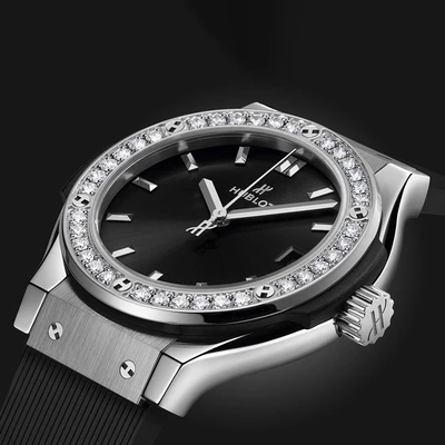 Hublot Classic Fusion Titanium Diamonds - Model No. 581.NX.1470.RX.1104
