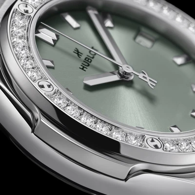 Hublot Classic Fusion Titanium Sage Green Diamonds - Model No. 581.NX.891G.NR.1104