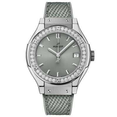Hublot Classic Fusion Titanium Sage Green Diamonds - Model No. 581.NX.891G.NR.1104