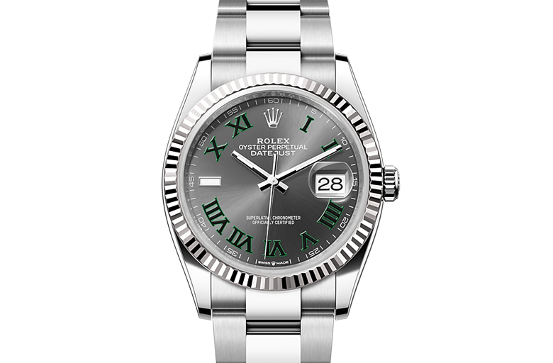 Rolex Datejust, Oyster, 36 mm, Oystersteel and white gold, M126234-0046