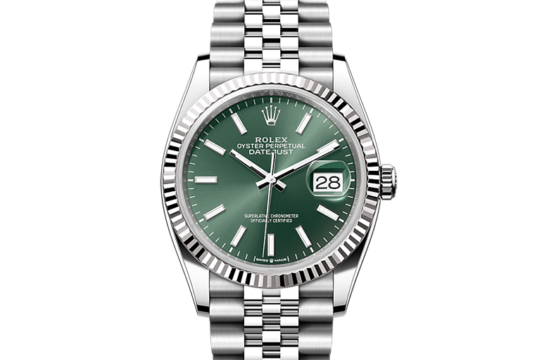 Rolex Datejust, Oyster, 36 mm, Oystersteel and white gold, M126234-0051
