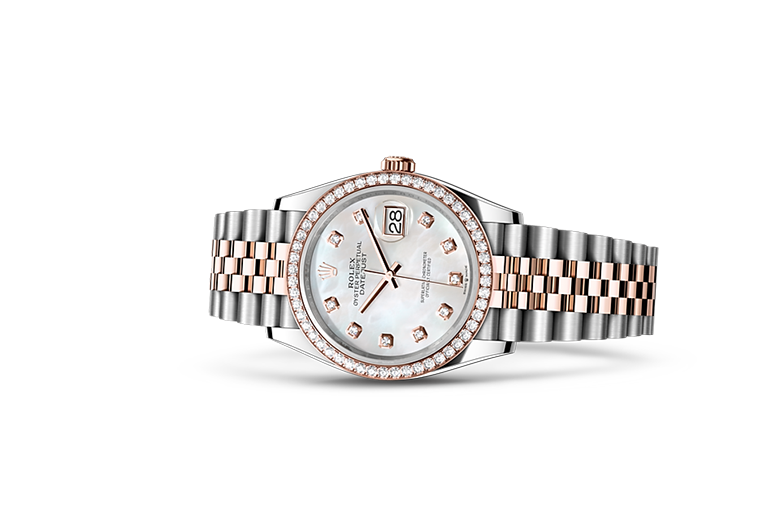 Rolex Datejust, Oyster, 36 mm, Oystersteel, Everose gold and diamonds, M126281RBR-0009