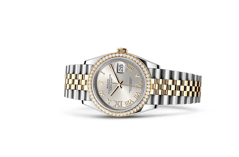 Rolex Datejust, Oyster, 36 mm, Oystersteel, yellow gold and diamonds, M126283RBR-0017