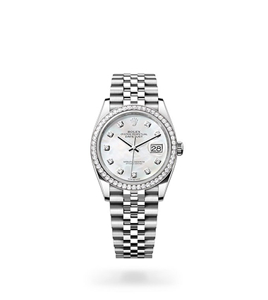 Rolex Datejust, Oyster, 36 mm, Oystersteel, white gold and diamonds, M126284RBR-0011