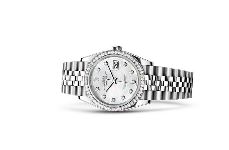 Rolex Datejust, Oyster, 36 mm, Oystersteel, white gold and diamonds, M126284RBR-0011