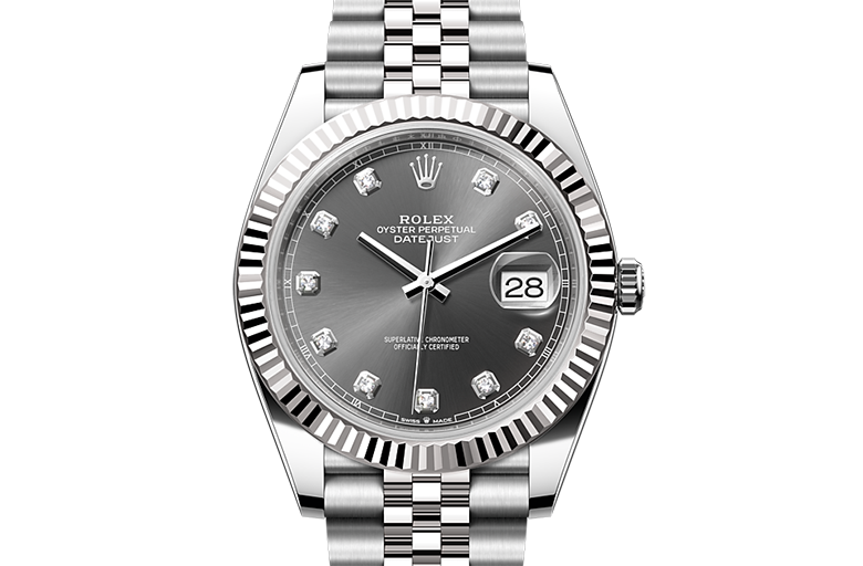 Rolex Datejust, Oyster, 41 mm, Oystersteel and white gold, M126334-0006