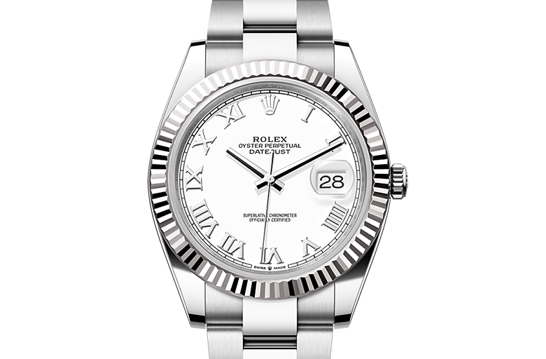 Rolex Datejust, Oyster, 41 mm, Oystersteel and white gold, M126334-0023