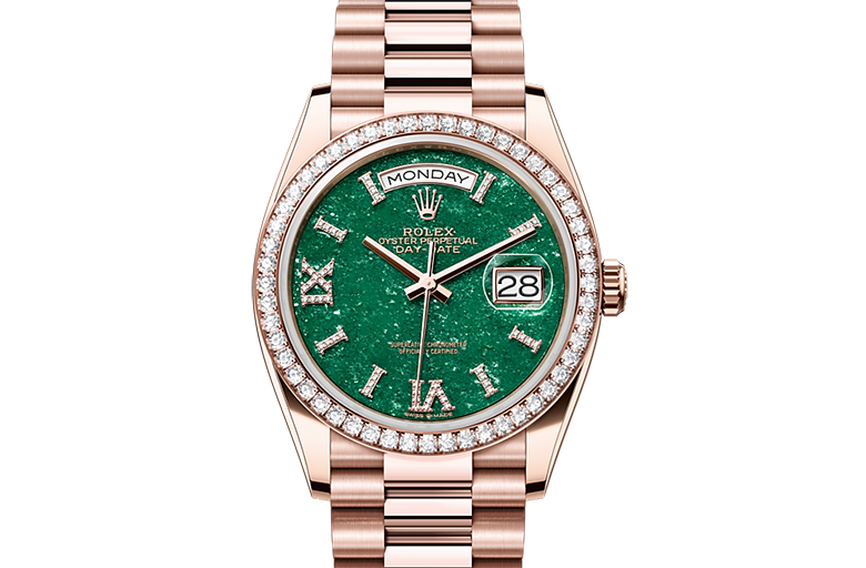 Rolex Day-Date, Oyster, 36 mm, Everose gold and diamonds, M128345RBR-0068