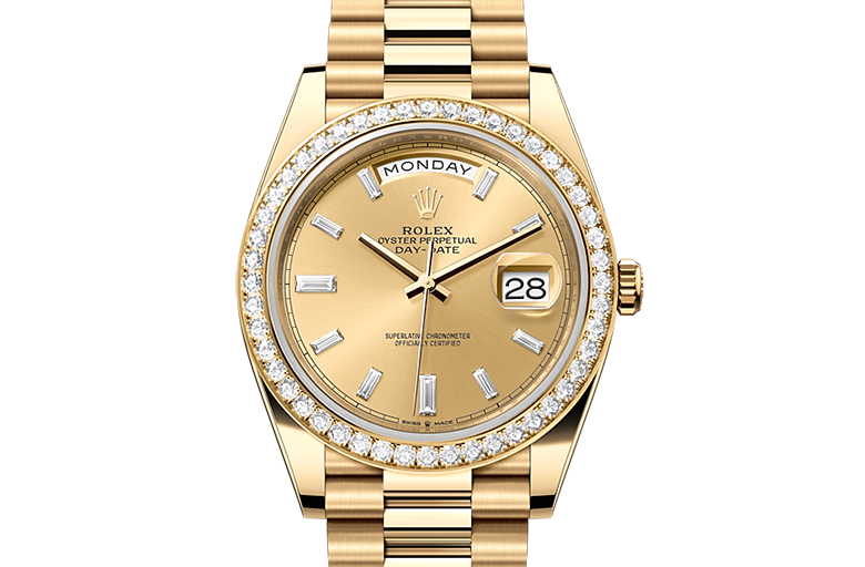 Rolex Day-Date, Oyster, 40 mm, yellow gold and diamonds, M228348RBR-0002