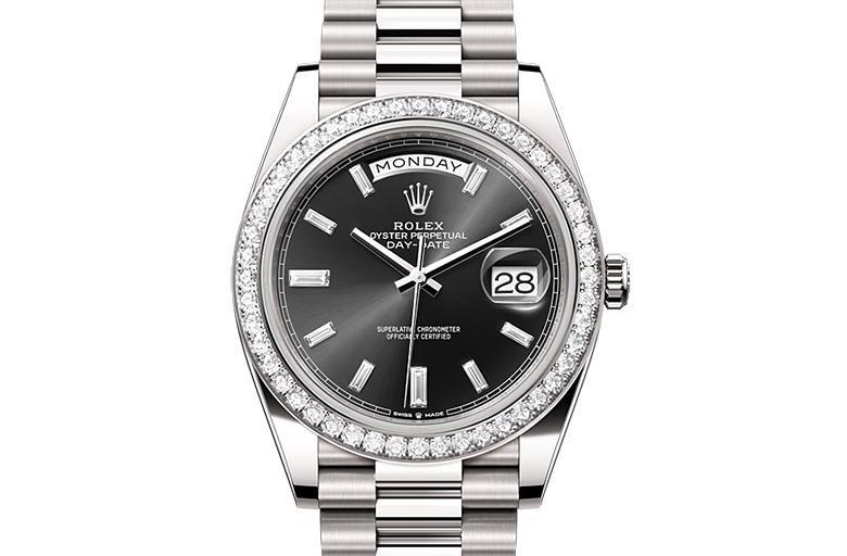 Rolex Day-Date, Oyster, 40 mm, white gold and diamonds, M228349RBR-0003