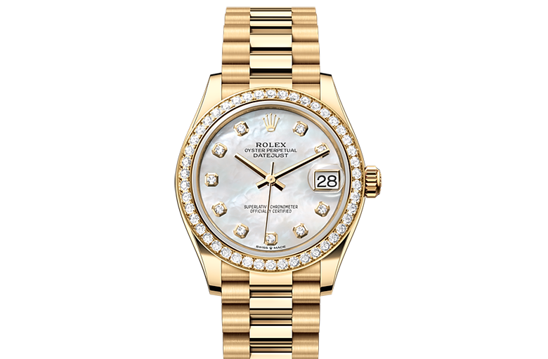 Rolex Datejust, Oyster, 31 mm, yellow gold and diamonds, M278288RBR-0006