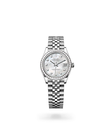 Rolex Datejust, Oyster, 31 mm, Oystersteel, white gold and diamonds, M278384RBR-0008