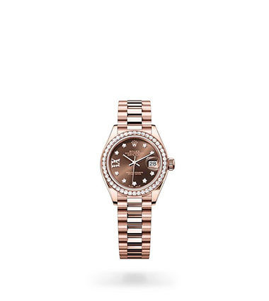 Rolex Lady-Datejust, Oyster, 28 mm, Everose gold and diamonds, M279135RBR-0001