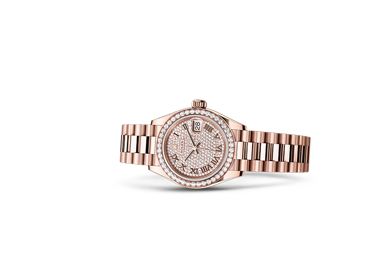 Rolex Lady-Datejust, Oyster, 28 mm, Everose gold and diamonds, M279135RBR-0021