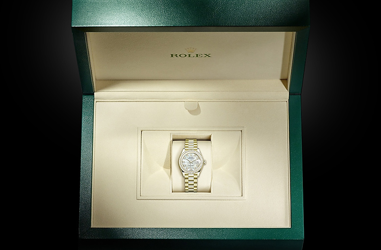 Rolex Lady-Datejust, Oyster, 28 mm, yellow gold and diamonds, M279138RBR-0015