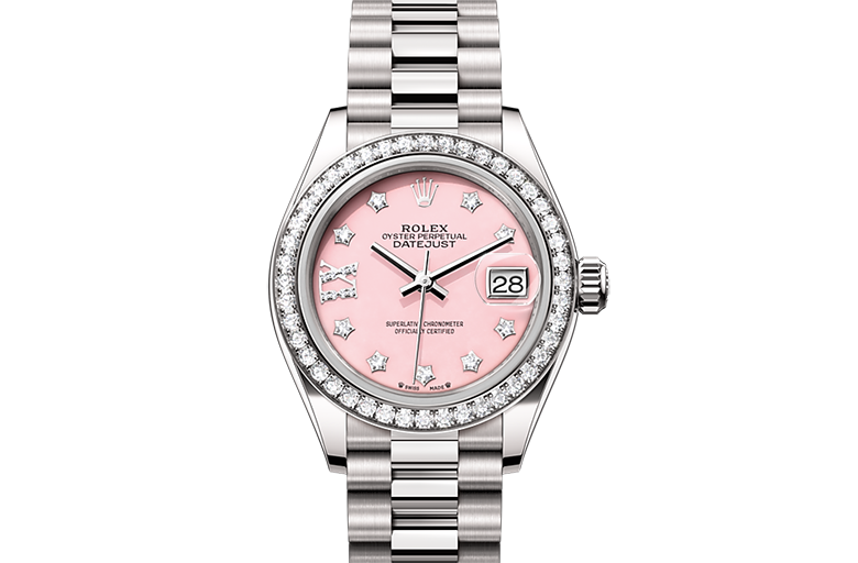 Rolex Lady-Datejust, Oyster, 28 mm, white gold and diamonds, M279139RBR-0002