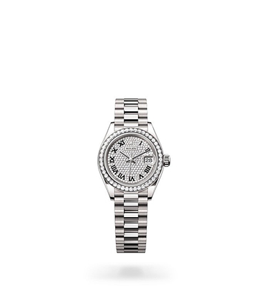 Rolex Lady-Datejust, Oyster, 28 mm, white gold and diamonds, M279139RBR-0014