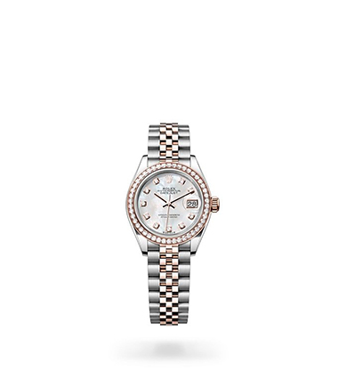 Rolex Lady-Datejust, Oyster, 28 mm, Oystersteel, Everose gold and diamonds, M279381RBR-0013