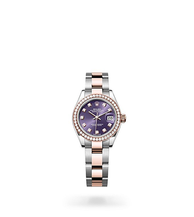 Rolex Lady-Datejust, Oyster, 28 mm, Oystersteel, Everose gold and diamonds, M279381RBR-0016