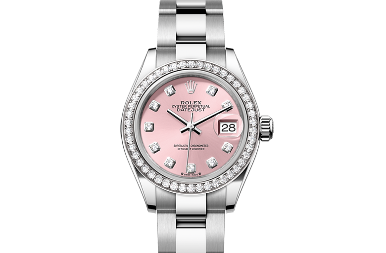 Rolex Lady-Datejust, Oyster, 28 mm, Oystersteel, white gold and diamonds, M279384RBR-0004