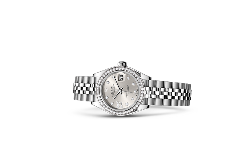 Rolex Lady-Datejust, Oyster, 28 mm, Oystersteel, white gold and diamonds, M279384RBR-0021