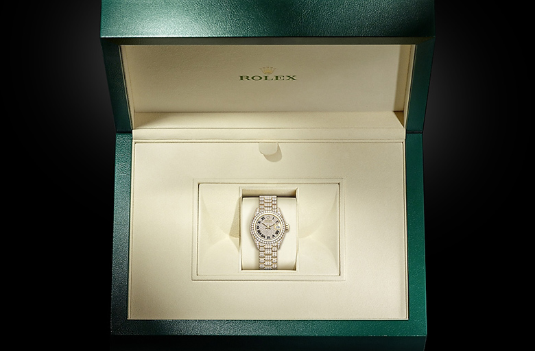 Rolex Lady-Datejust, Oyster, 28 mm, yellow gold and diamonds, M279458RBR-0001