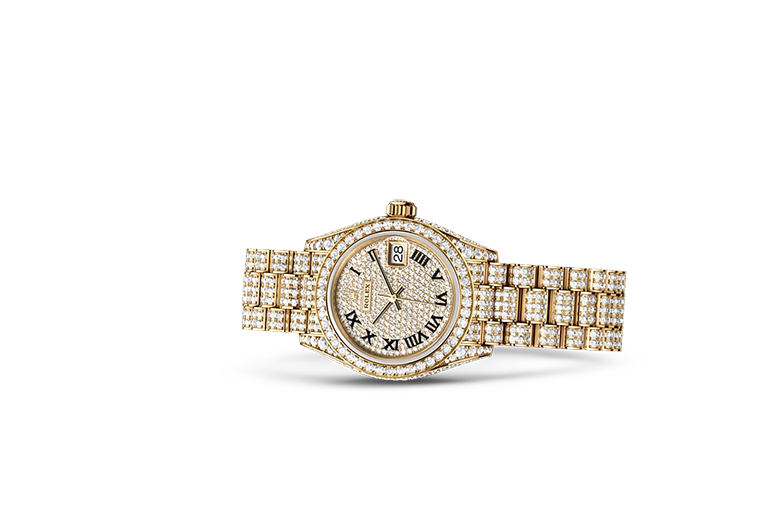 Rolex Lady-Datejust, Oyster, 28 mm, yellow gold and diamonds, M279458RBR-0001