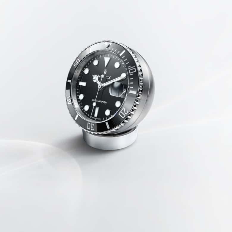 Rolex Submariner Date desk clock in Stainless steel, c909010ln-0001 at Kapoor Watch Co.
